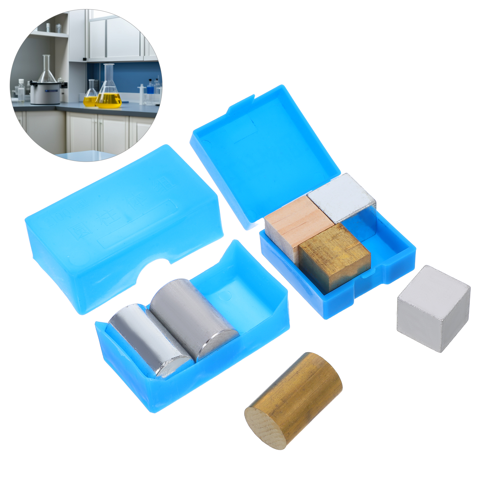 Science Project Physics - 7pcs Precision Metal Density Cube Set