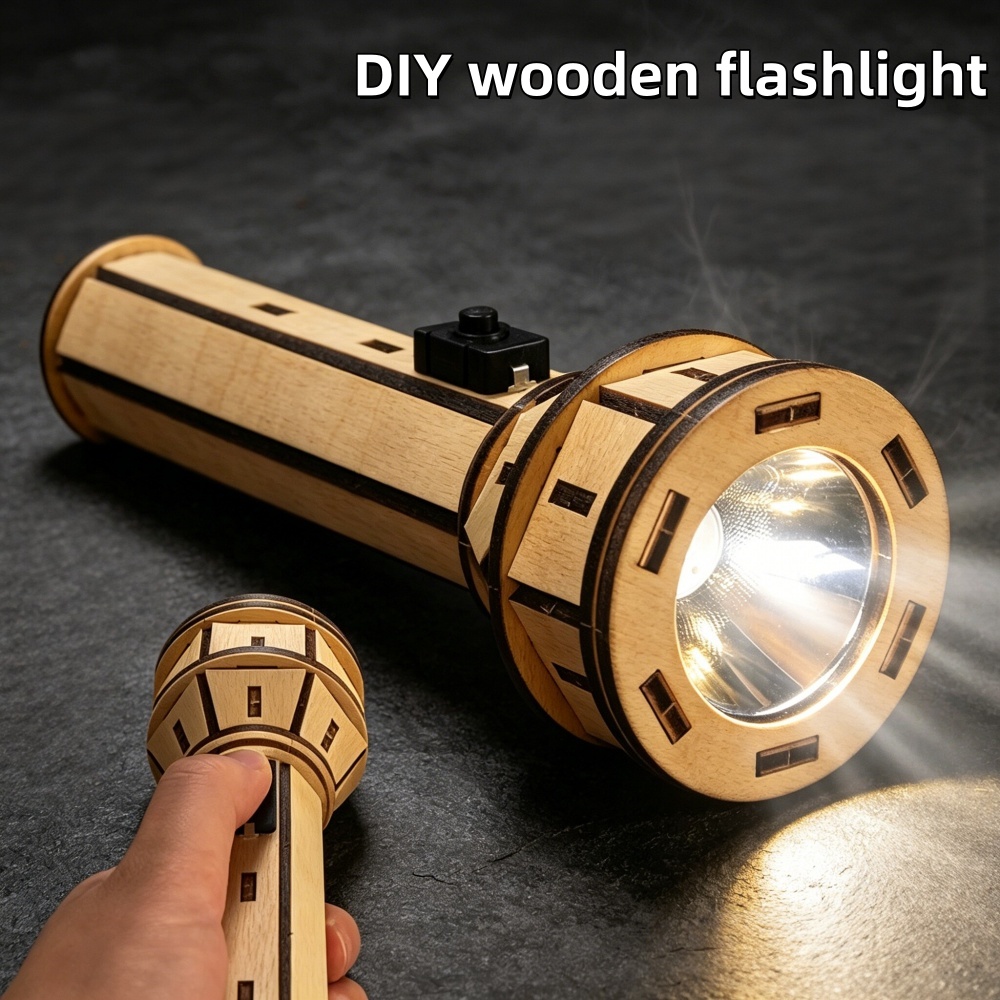 Wooden DIY Flashlight Puzzle K - مراجعة Science Project Physics وسعره